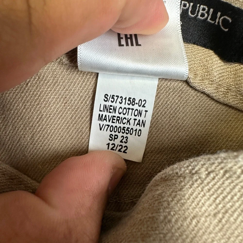 Banana Republic Traveler Pants Mens 30 Tan Maverick Linen Cotton Stretch Chino